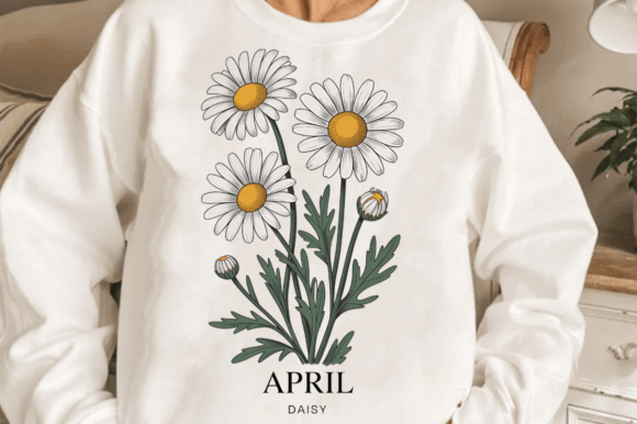 April Daisy Sublimation Design for Crafts & Graphics