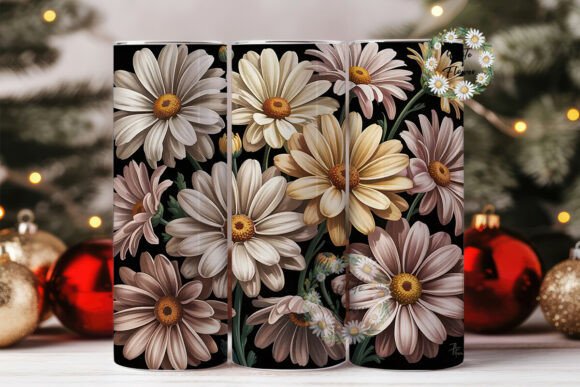 Beige Daisy Floral Tumbler Wrap Graphics Review