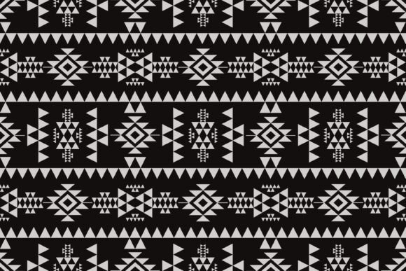 Black and White Aztec Seamless Pattern for Graphics