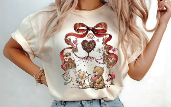 Coquette Valentine Town Sublimation PNG Graphics for T-Shirt Designs
