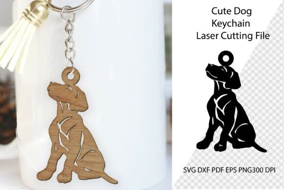 Dog Keychain Laser Cut File for Crafting & Keychains