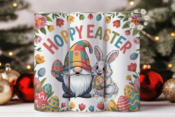 Easter Gnome Bunny Tumbler Wrap Graphics for Branding