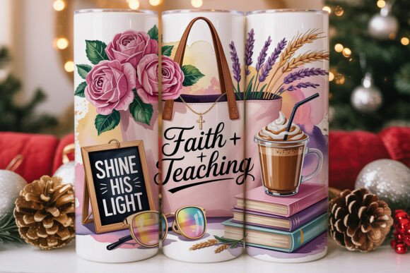 Faith Teaching Pink Roses 20oz Wrap Graphics & Tumbler Wraps
