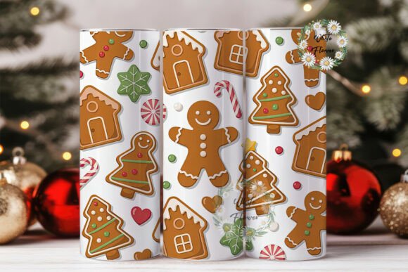 Gingerbread Christmas Tumbler Wrap: Graphics & Tumbler Wraps