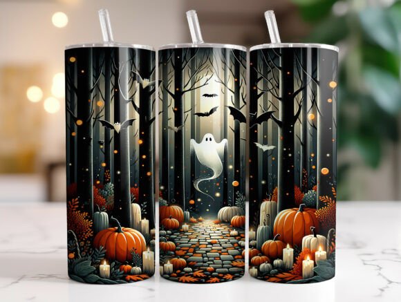 Halloween Ghost Pumpkin Tumbler Wrap Graphics Review for Crafters