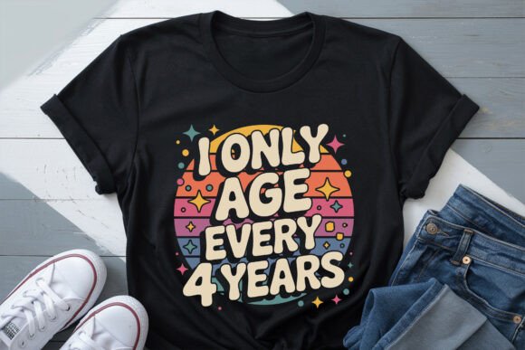 I Only Age Every 4 Years Retro Leap Year Graphics & T-Shirt Designs
