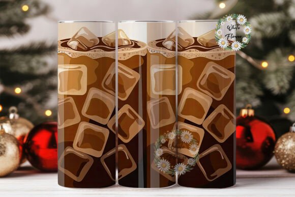 Iced Coffee 20oz Tumbler Wrap: Graphics for Tumbler Wraps