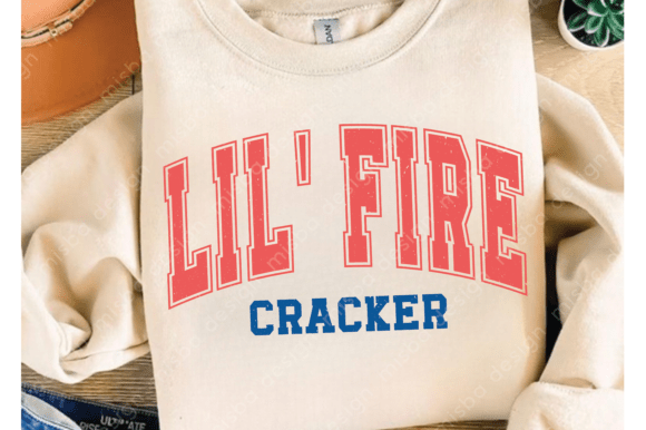 Lil Fire Cracker Varsity Svg: Graphics for T-Shirt Designs