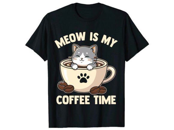 Meow Coffee Lover Graphics for T-Shirt Designs