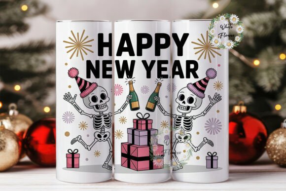 New Year Skeleton Party Tumbler Wraps Review