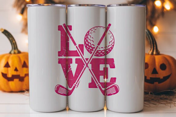 Pink Golf Love Tumbler Wrap: Graphics for Branding