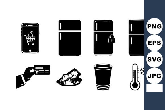 Smartphone Shopping Payment Icons for Crafts & Graphics