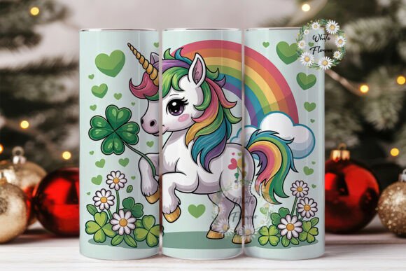 St. Patrick's Unicorn Tumbler Wrap: Graphics for Tumbler Wraps