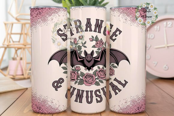 Strange Unusual Bat Rose 20oz Wrap Graphics for Tumbler Wraps