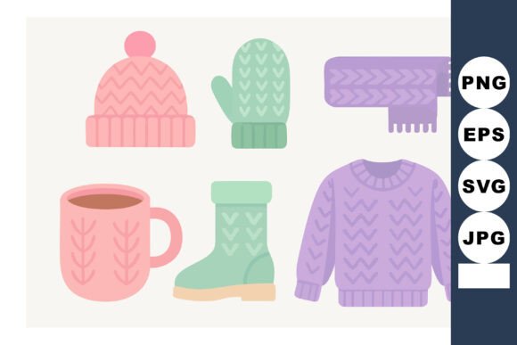 Winter Clothing Accessories and Hot Beve Graphics
